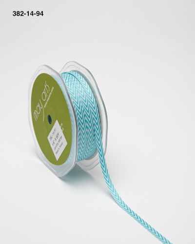Ruban twill avec chevrons - turquoise